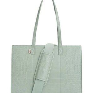 BEIS Crocodile-Embossed Mint Green Laptop Bag- never used!